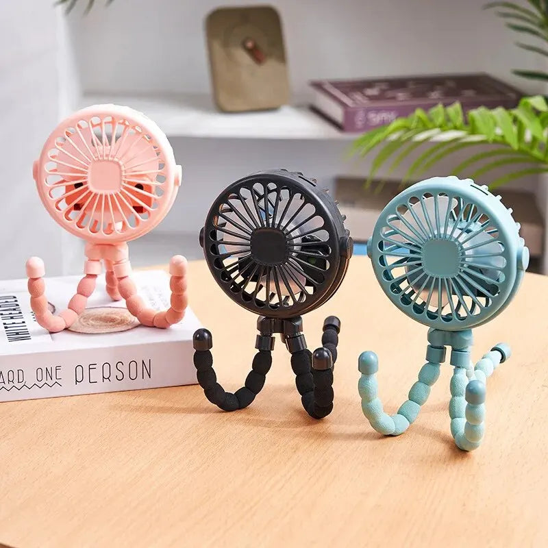 Multi Functional Portable USB Rechargeable Octopus Mini Fan